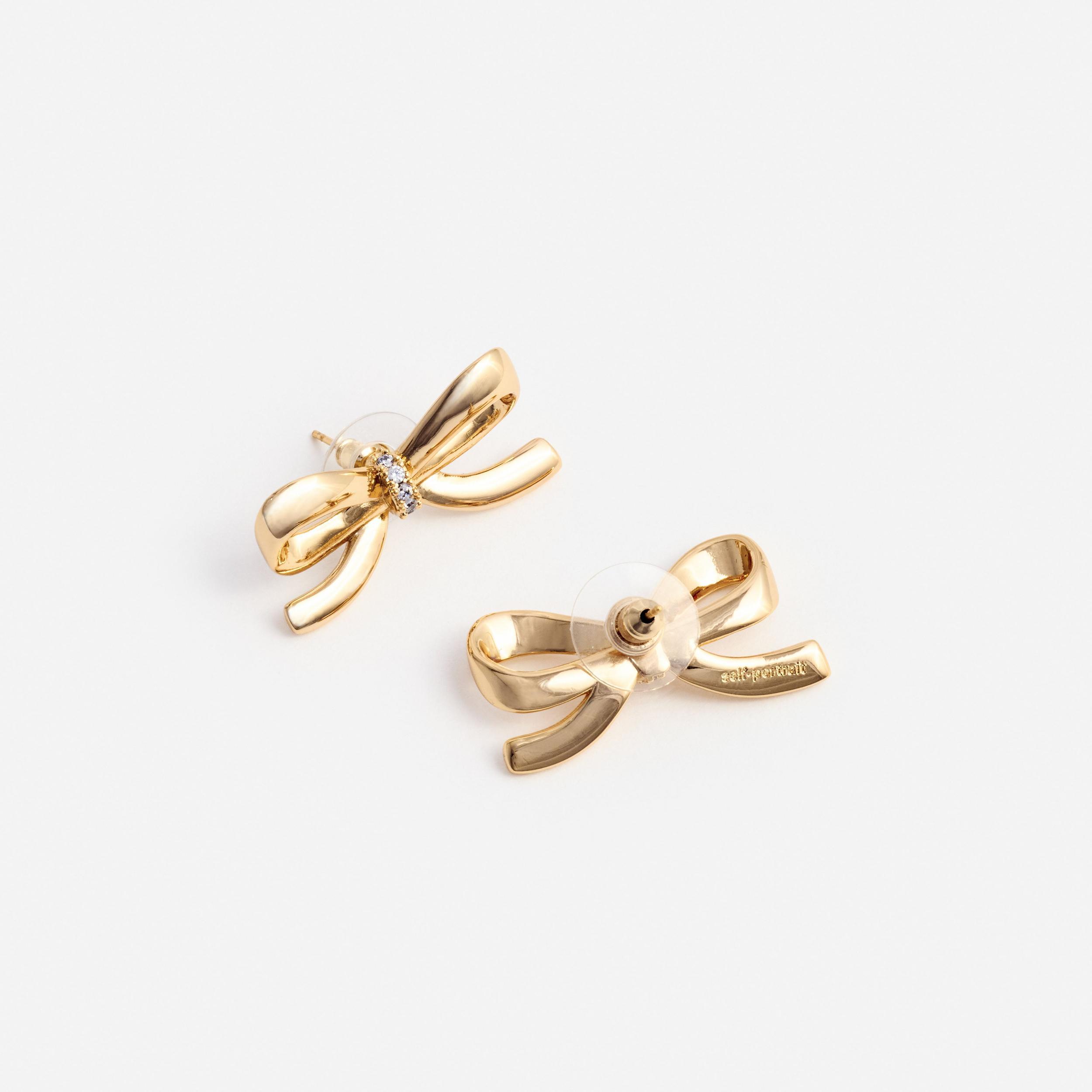 Gold Bow Earrings Product Image
