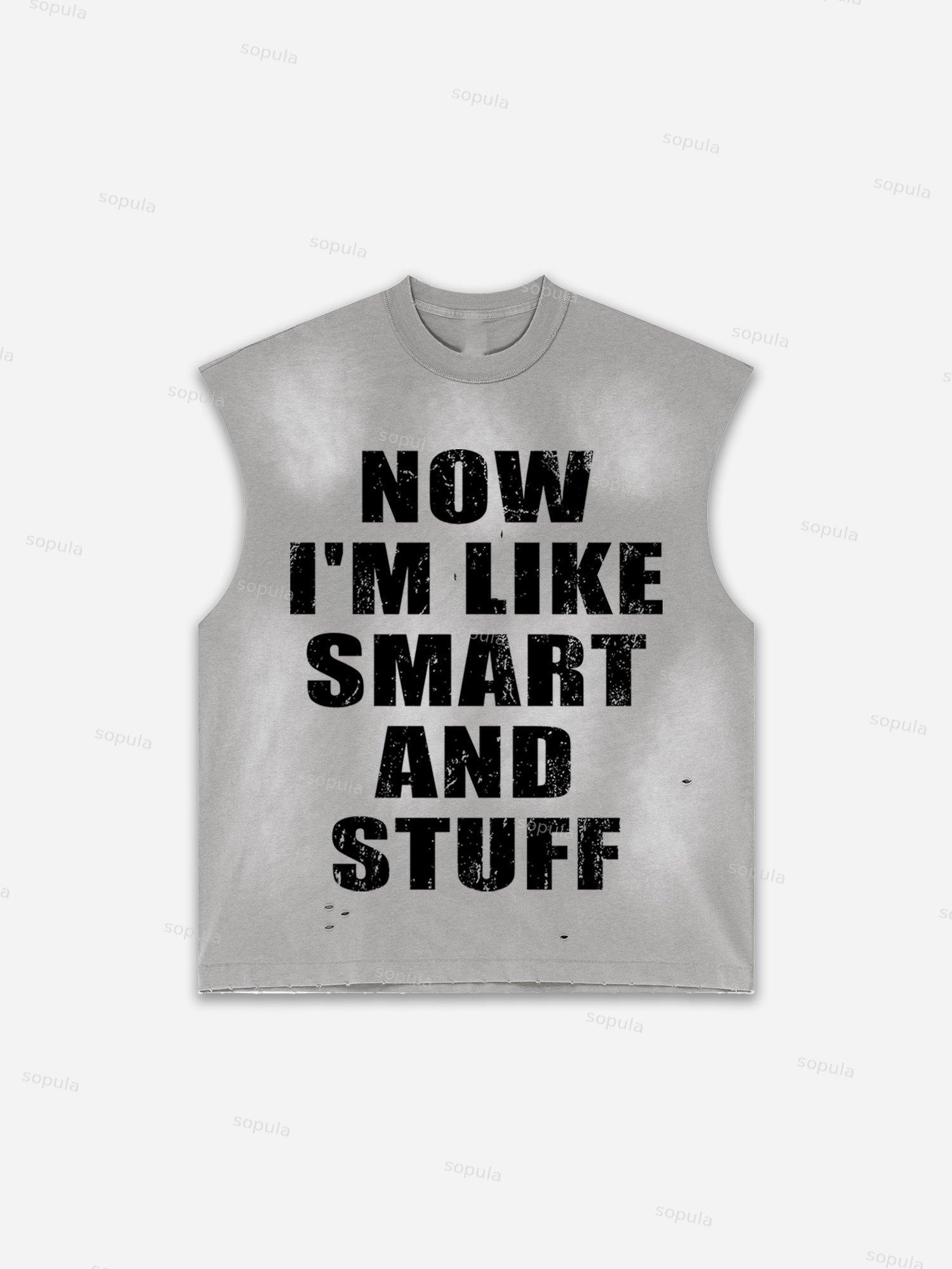 Flame Skull Graffiti Print Distressed Tank Top Product Image
