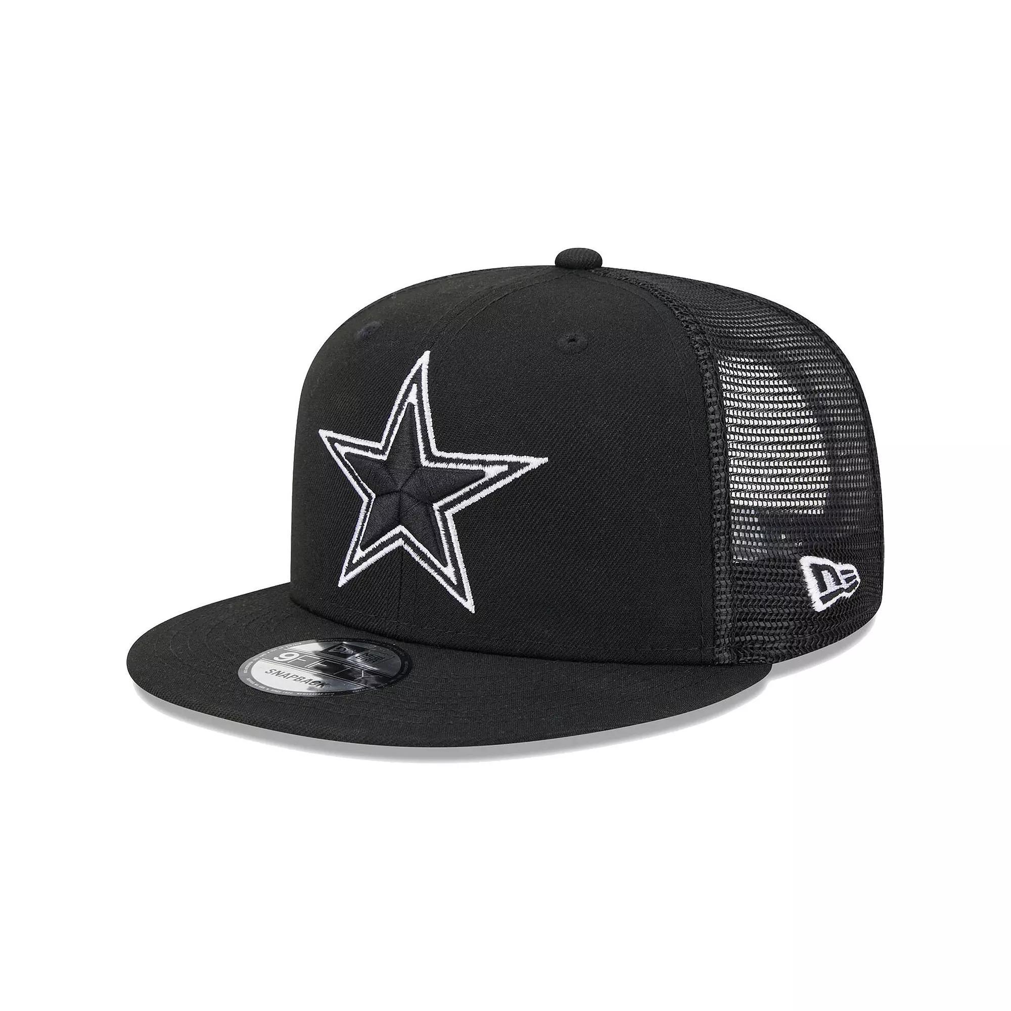 Men's New Era Black Dallas Cowboys  Main Trucker 9FIFTY Snapback Hat Product Image