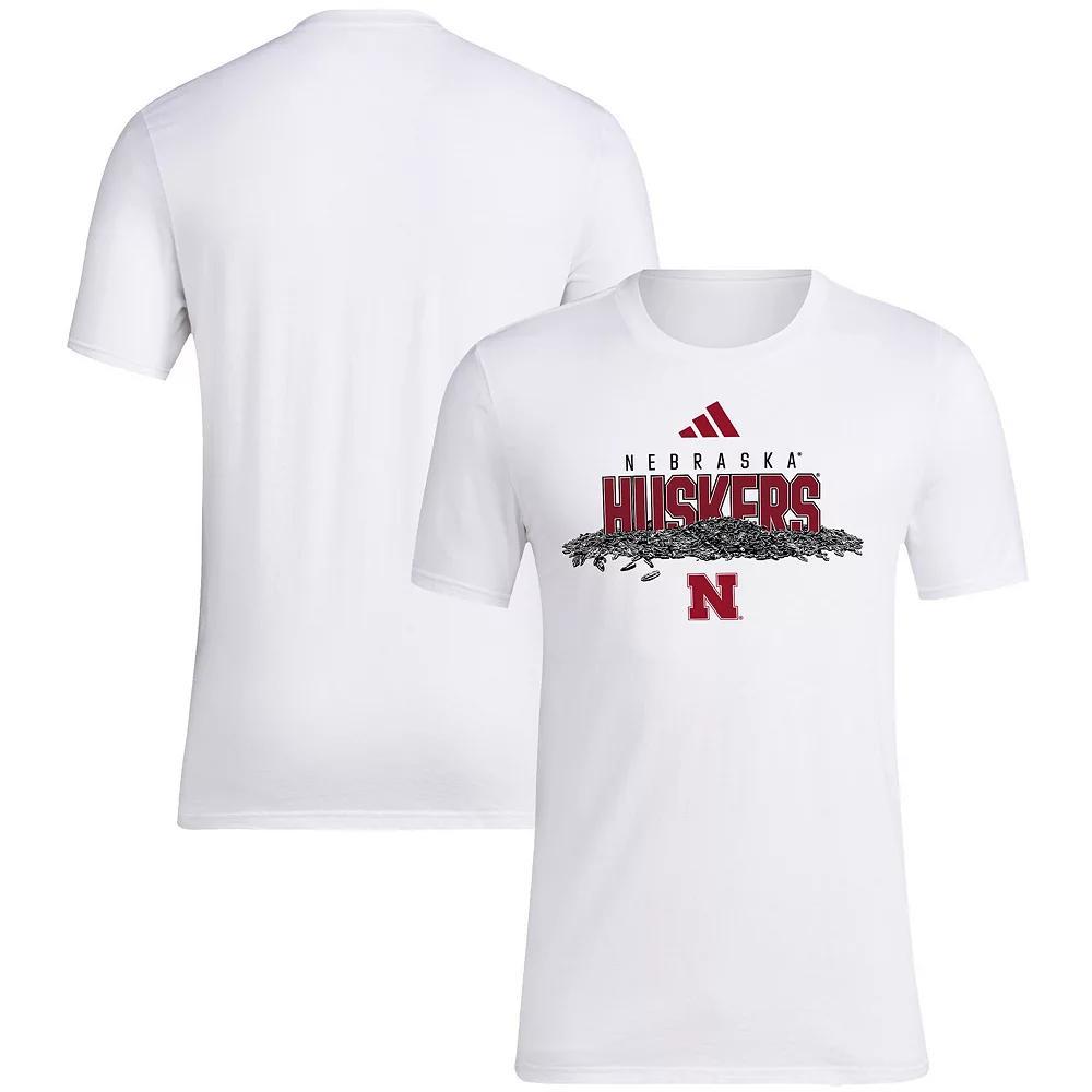 Men's adidas White Nebraska Huskers Baseball Sunflower Seeds T-Shirt, Size: Medium Product Image