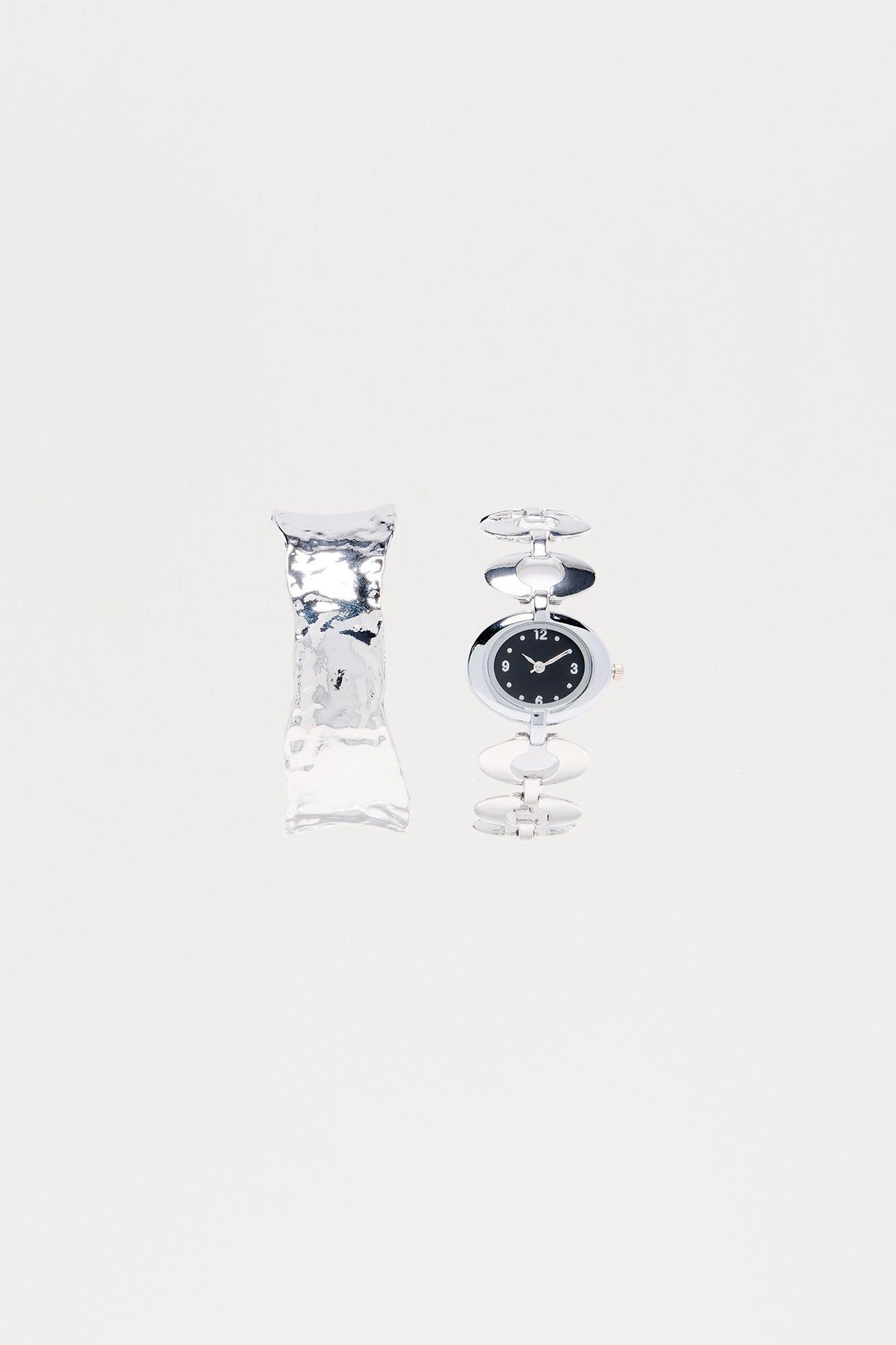 Time Goes By 2 Piece Watch Set  - Silver Female Product Image