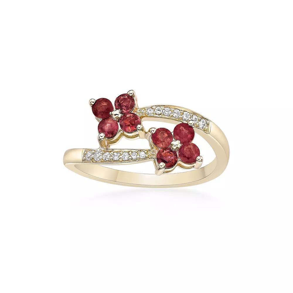 Gemminded 10k Gold Ruby & Diamond Accent Ring, Women's, Size: 7 Product Image