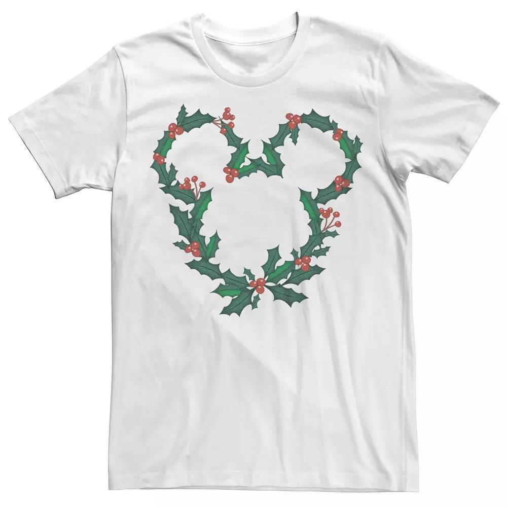Disney's Mickey Mouse Men's Christmas Wreath Design Tee, Size: Large, White Product Image