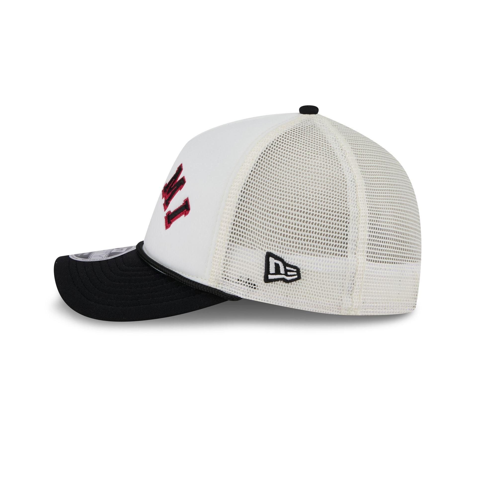 Miami Heat Chrome Arch 9FORTY M-Crown A-Frame Trucker Hat Male Product Image