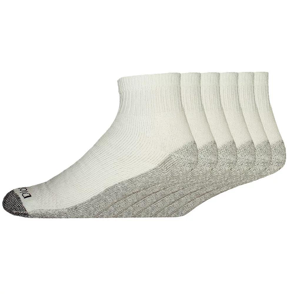 Dickies Mens 6pk Dri-Tech Quarter Socks - White 6-12: Cotton Blend, Midweight, Tagless, Machine Washable, Knit Construction Product Image