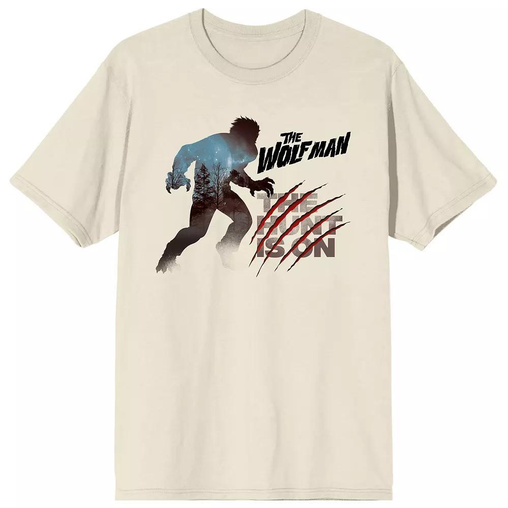 Men's Universal Monsters Wolfman Short Sleeve Graphic Tee, Size: XXL, Off White Product Image