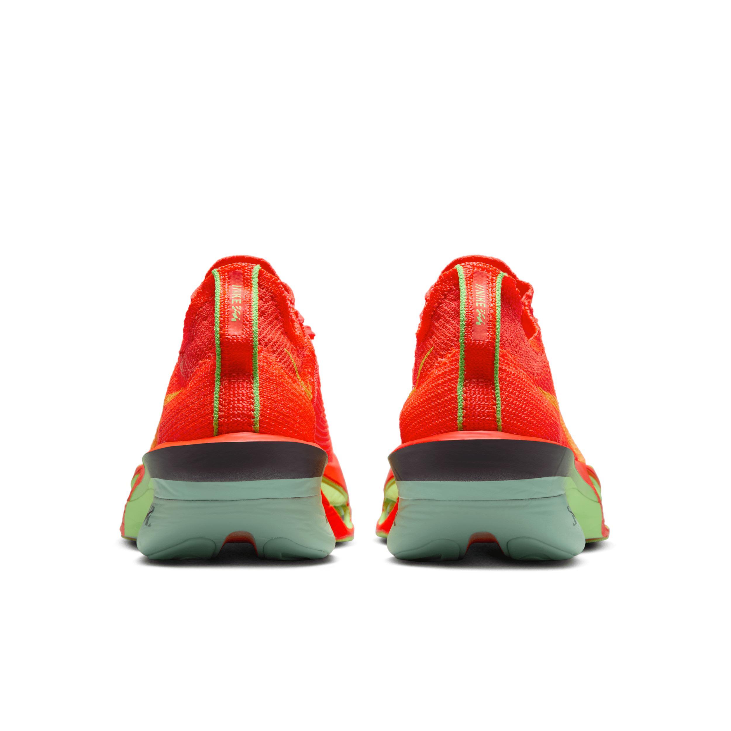 Nike Womens Air Zoom Alphafly 3 Running Shoes in Bright Crimson/Cave Purple/Lime Blast Product Image