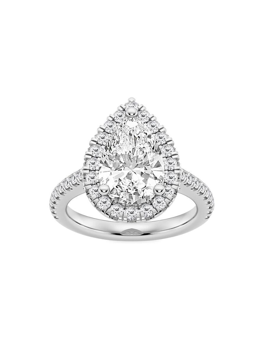 Womens Platinum & Pear-Cut Lab-Grown Diamond Halo Ring/1.30-3.60 TCW Product Image