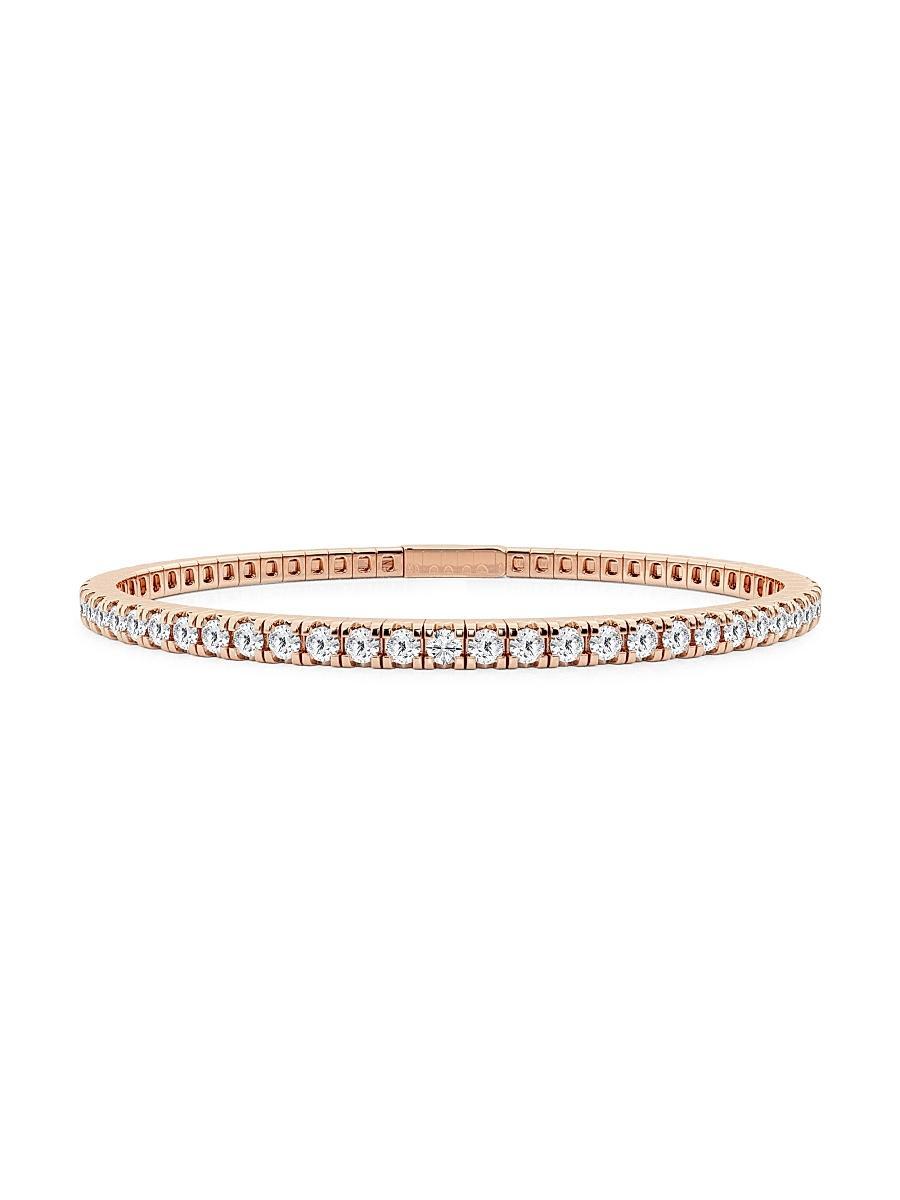 Womens 14K Rose Gold & Round Lab-Grown Diamond Flexible Tennis Bangle/2.00-5.00 TCW Product Image