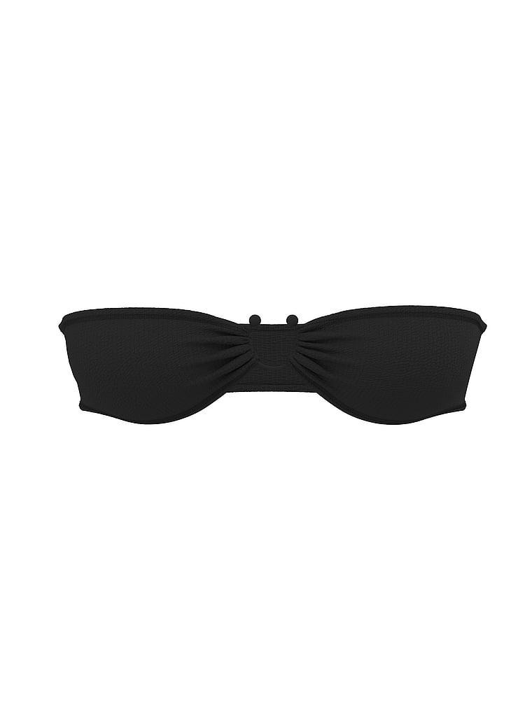 Crinkle Ring Bandeau Strapless Bikini Top Product Image