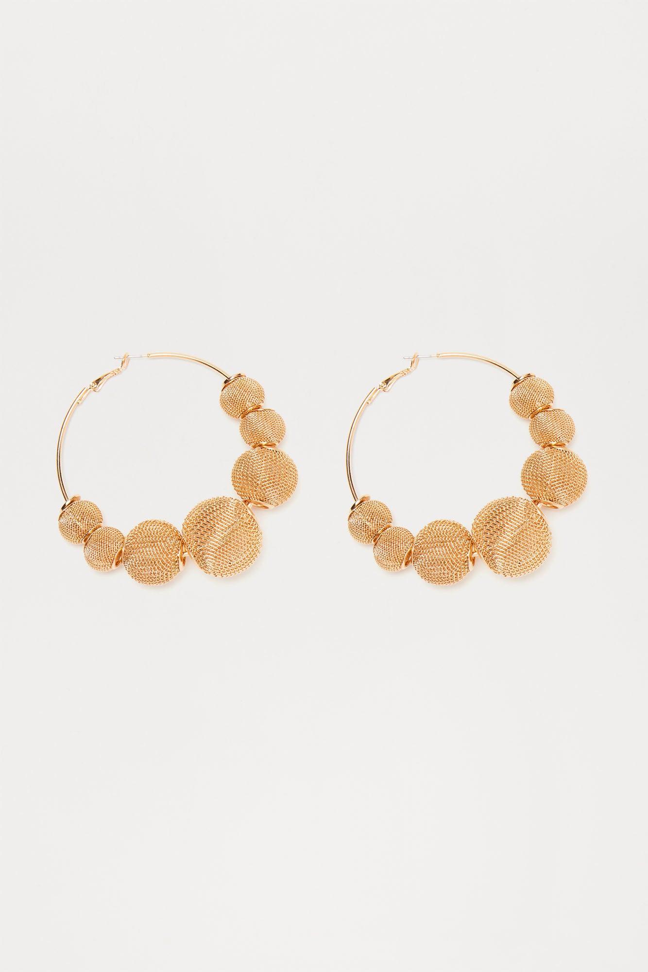 Just Wanna Party Hoop Earrings - Gold Product Image