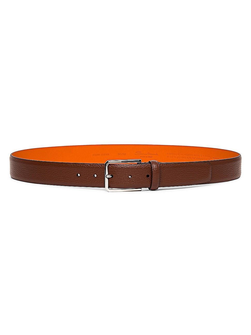 Mens Grained Leather Belt Product Image