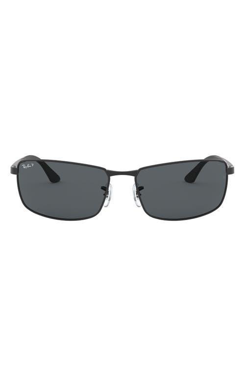 Ray-Ban Mens 0RB3498 64mm Rectangle Polarized Sunglasses Product Image