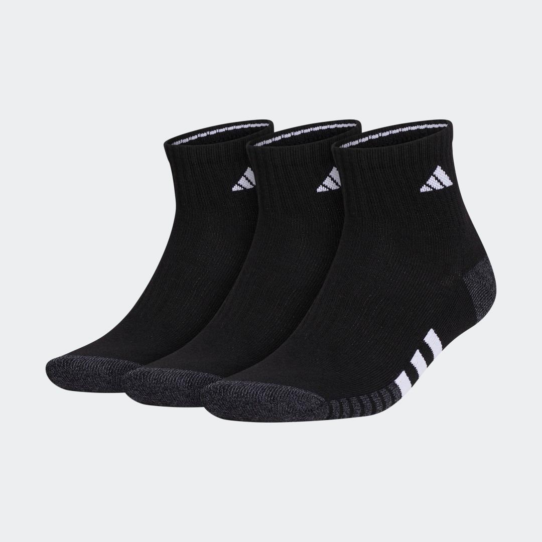 Men's adidas Cushioned 3.0 3-Pack Quarter Socks, Size: 6-12, Black Product Image