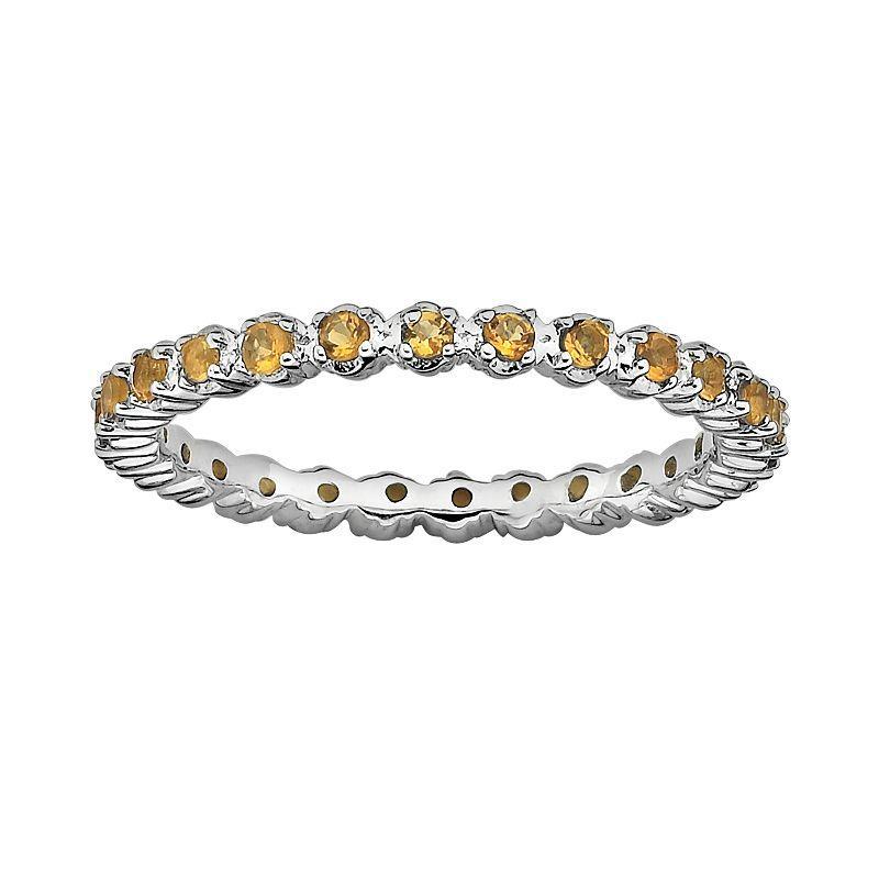 Stacks & Stones Sterling Silver Citrine Stack Ring, Women's, Size: 8 Product Image