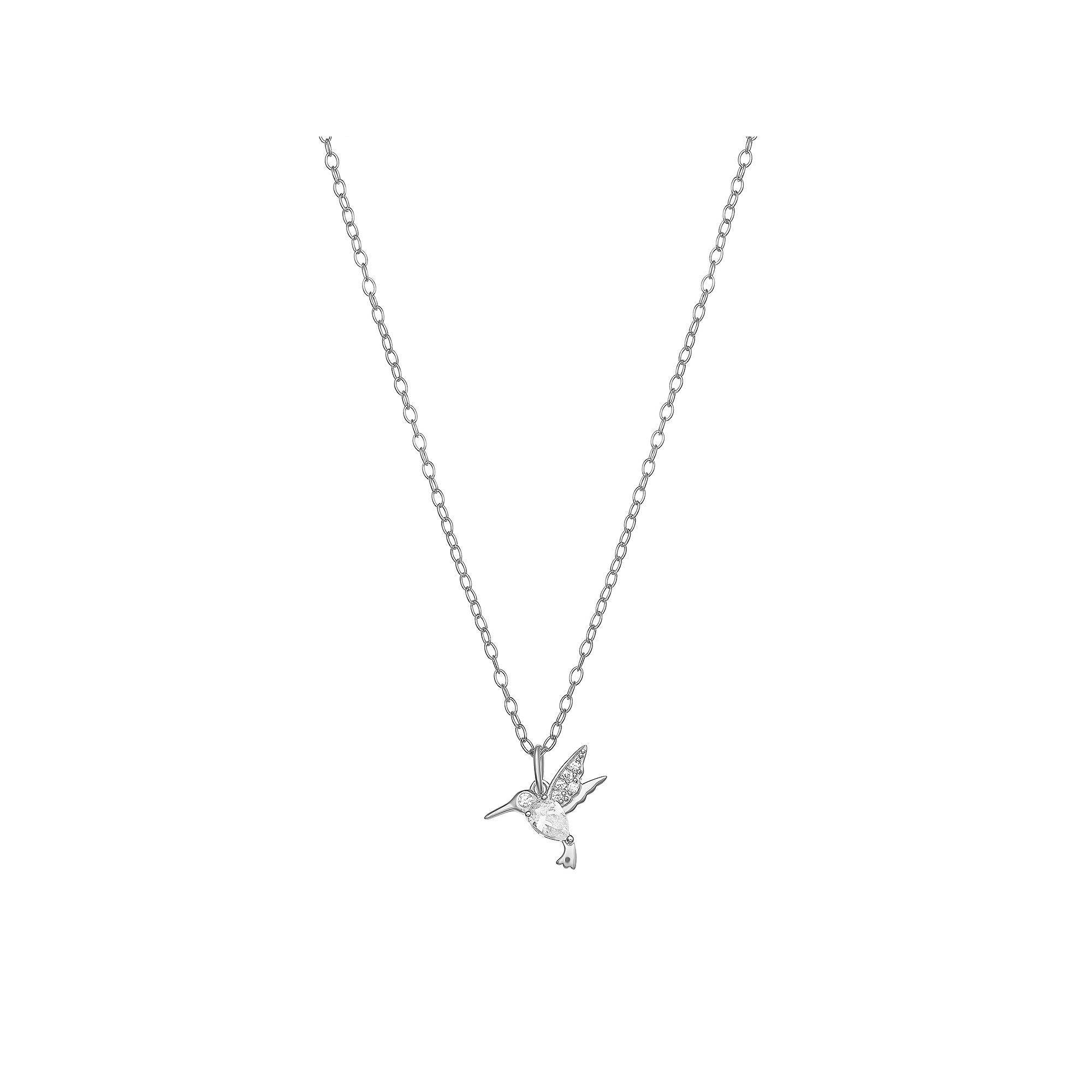 PRIMROSE Sterling Silver Pear & Round Cubic Zirconia Hummingbird Pendant Necklace, Women's, Size: 18" Product Image