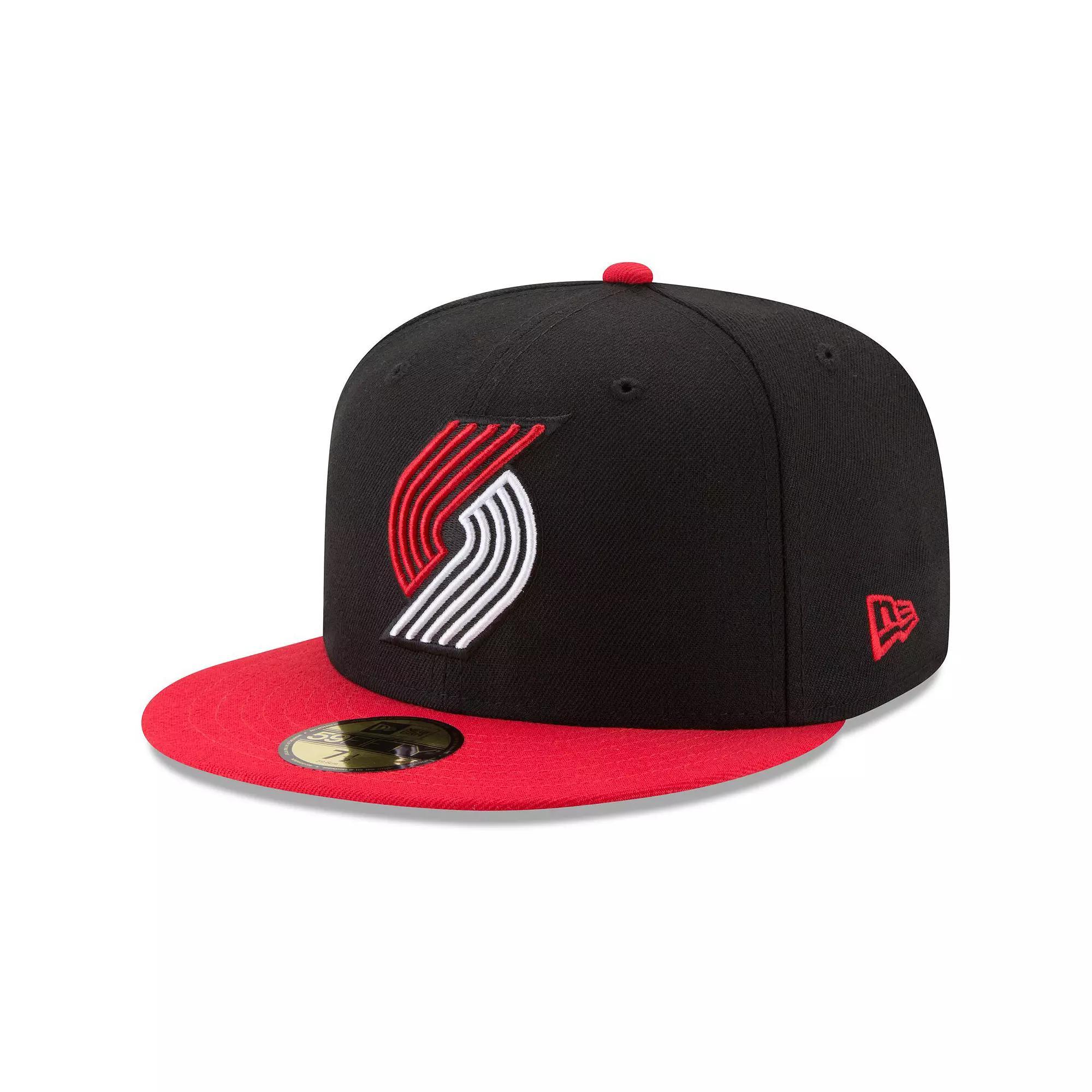 Mens New Era /Red Portland Trail Blazers Official Team Color 2-Tone 59FIFTY Fitted Hat Product Image