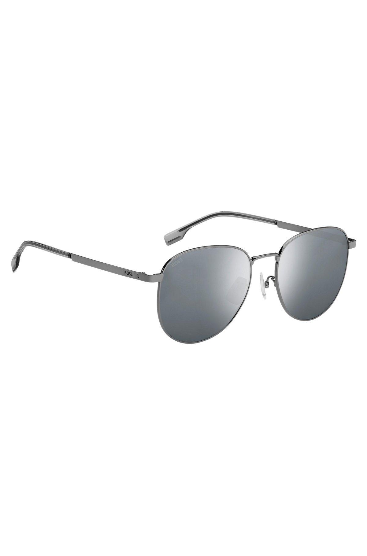 BOSS - Steel sunglasses with branded beta-titanium temples Product Image