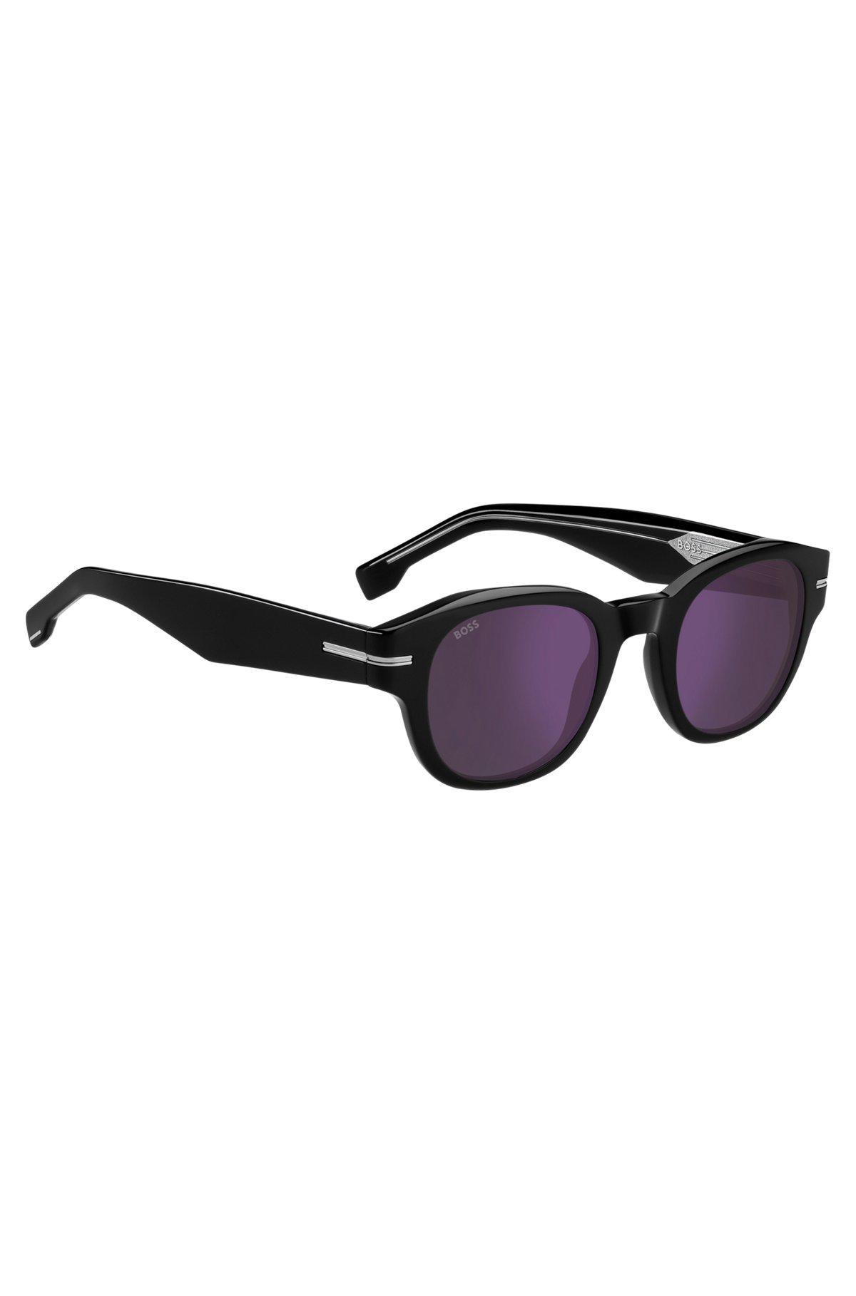 BOSS - Black-acetate sunglasses with violet lenses Product Image