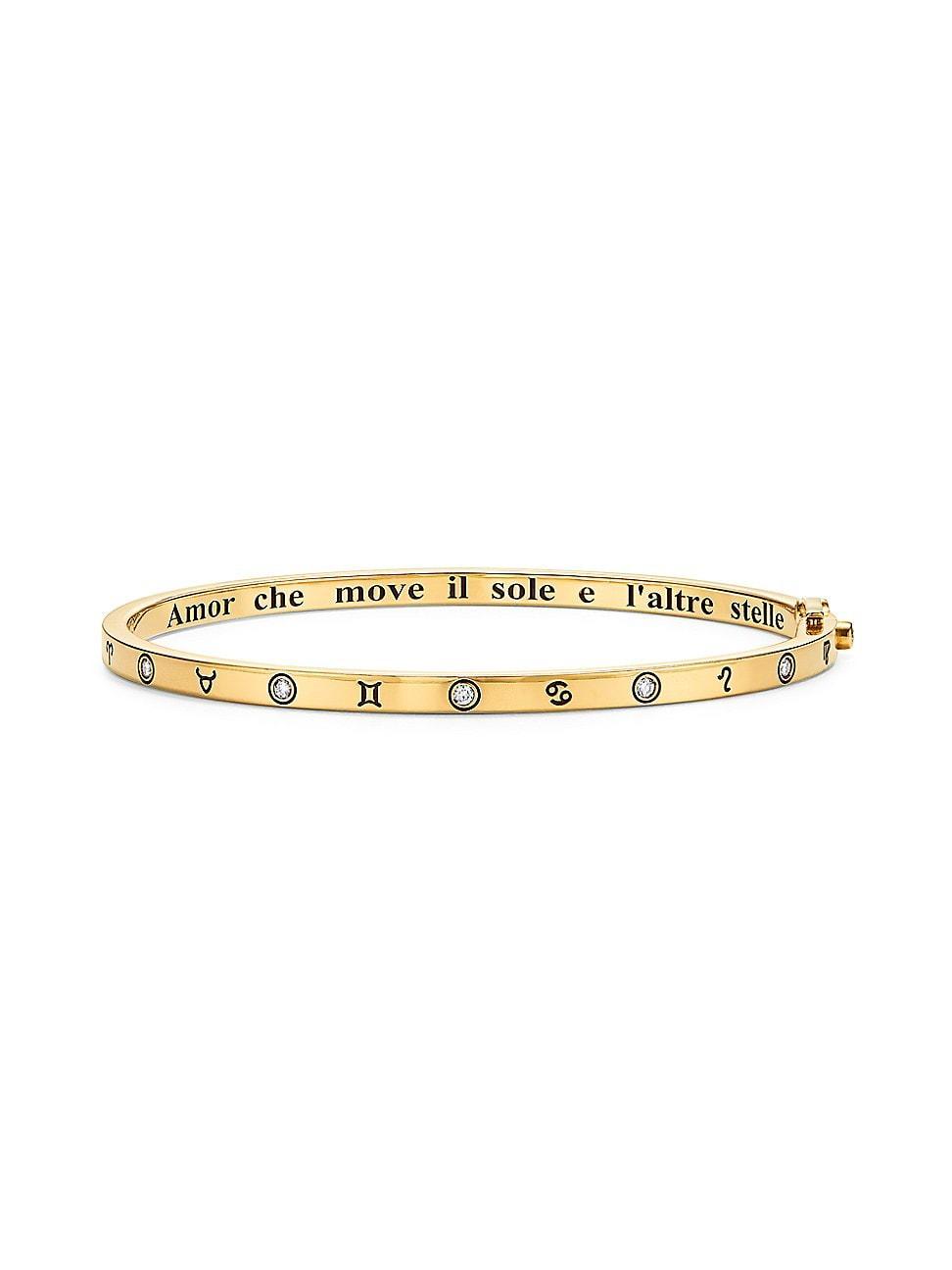 Womens Astrid 18K Yellow Gold & Diamond Bangle Product Image