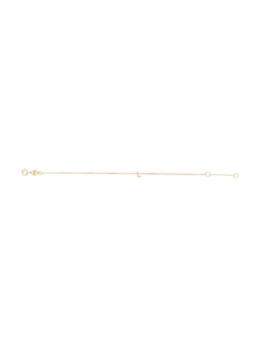 Womens 14K Yellow Gold Initial Charm Bracelet Product Image
