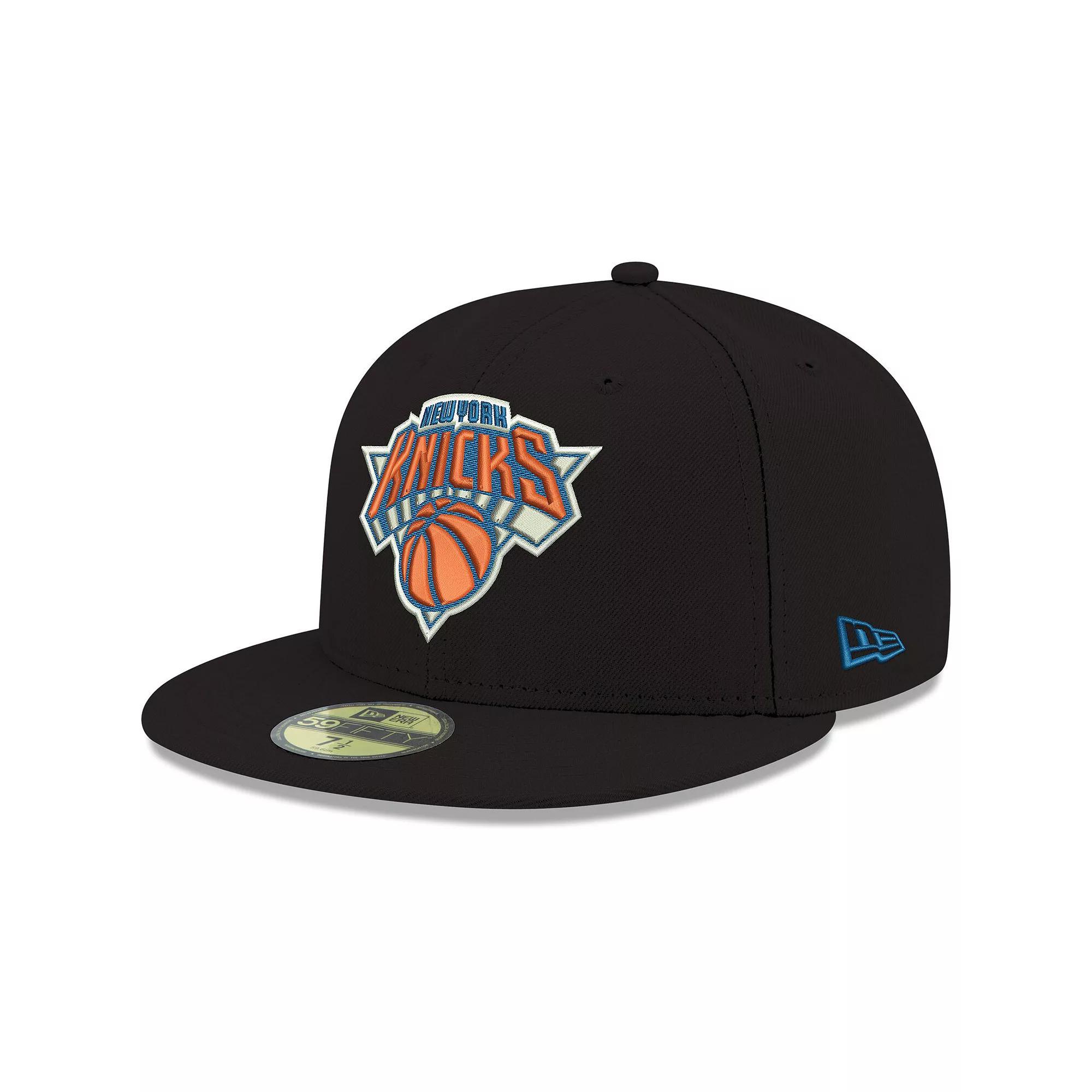 Men's New Era Black New York Knicks Official Team Color 59FIFTY Fitted Hat, Size: 7 3/8 Product Image