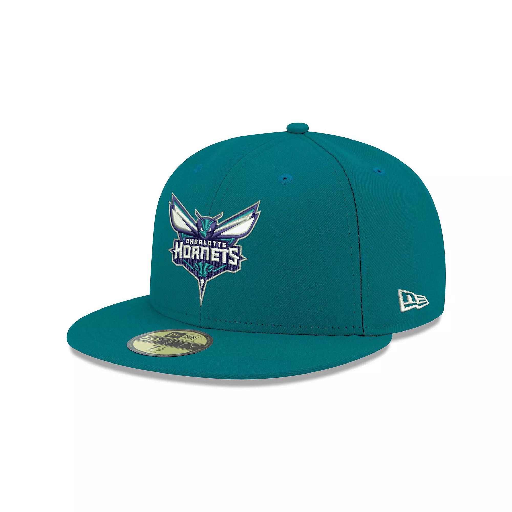Mens New Era Teal Charlotte Hornets Official Team Color 59FIFTY Fitted Hat Product Image