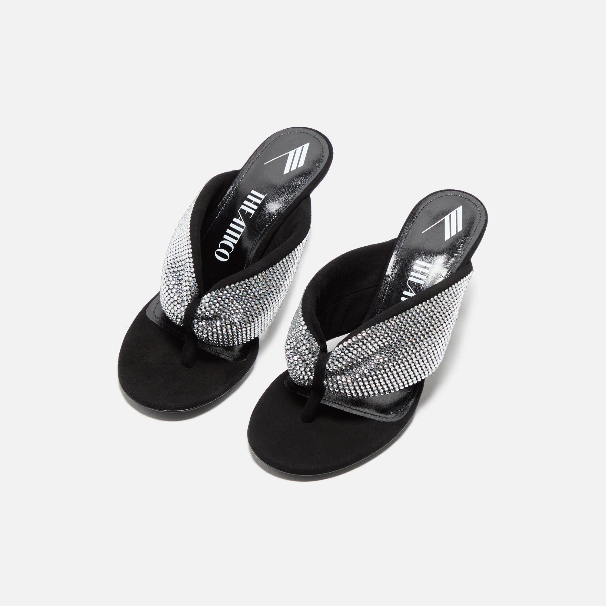 The Attico Rem 60mm Sandal - Silver / Black Female Product Image