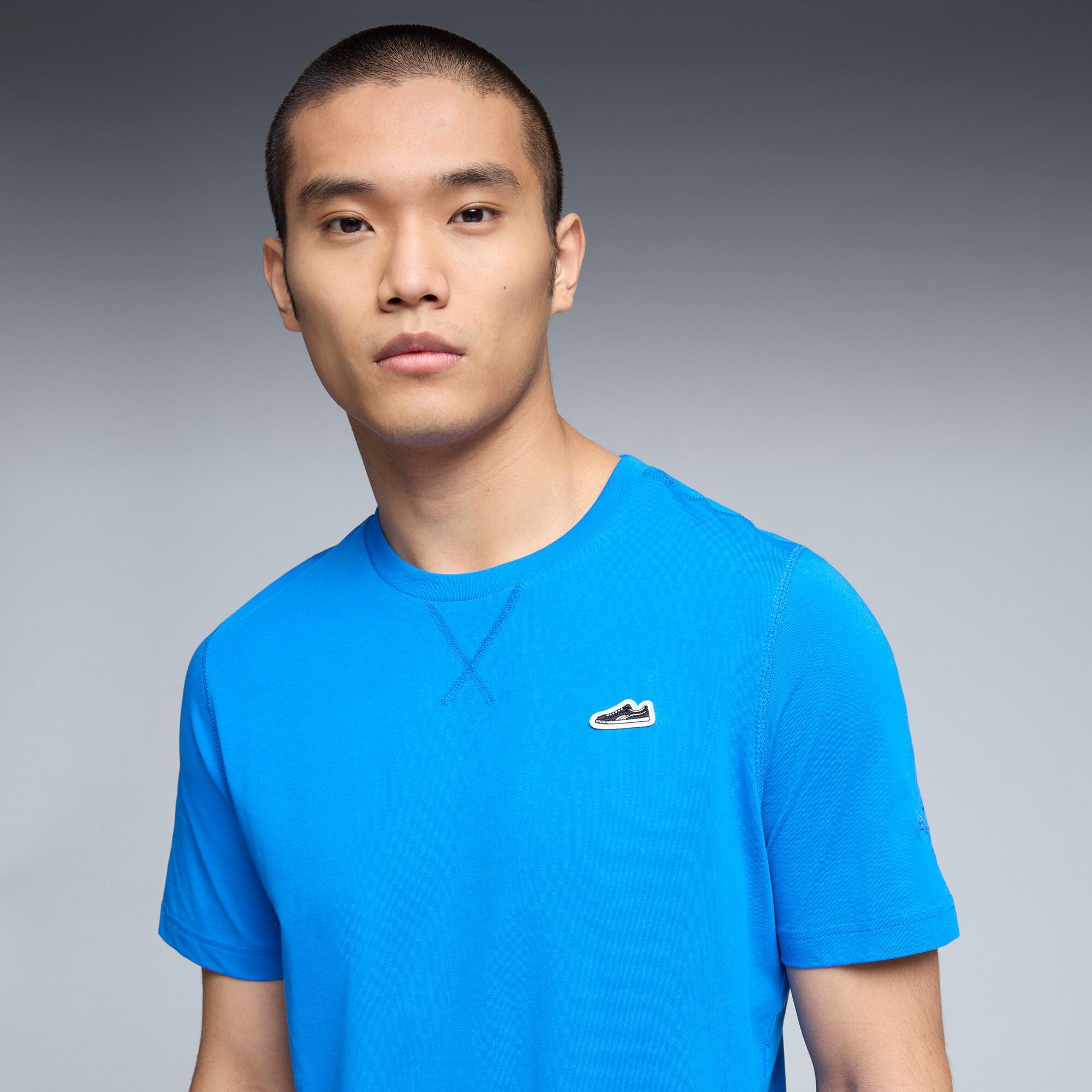 WARDROBE ESSENTIALS Suede Logo Men's Tee Product Image