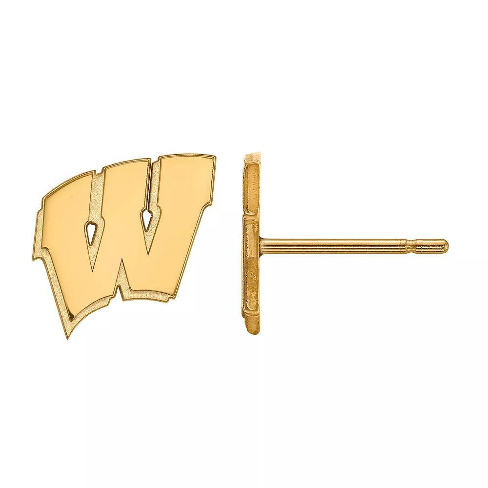 LogoArt 14k Gold over Sterling Silver Wisconsin Badgers Post Earrings, Women's, Size: 9MM, 14k Gold Plated Product Image