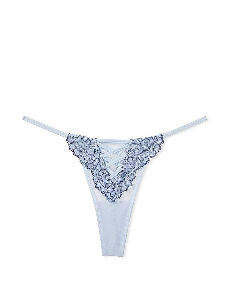 Boho Floral Embroidery Thong Panty Product Image