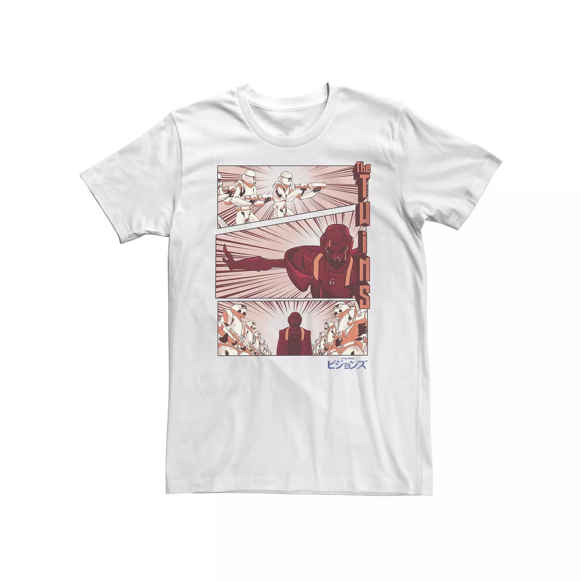 Big & Tall Star Wars: Visions Showdown Panel Poster Tee, Men's, Size: 3XL, White Product Image