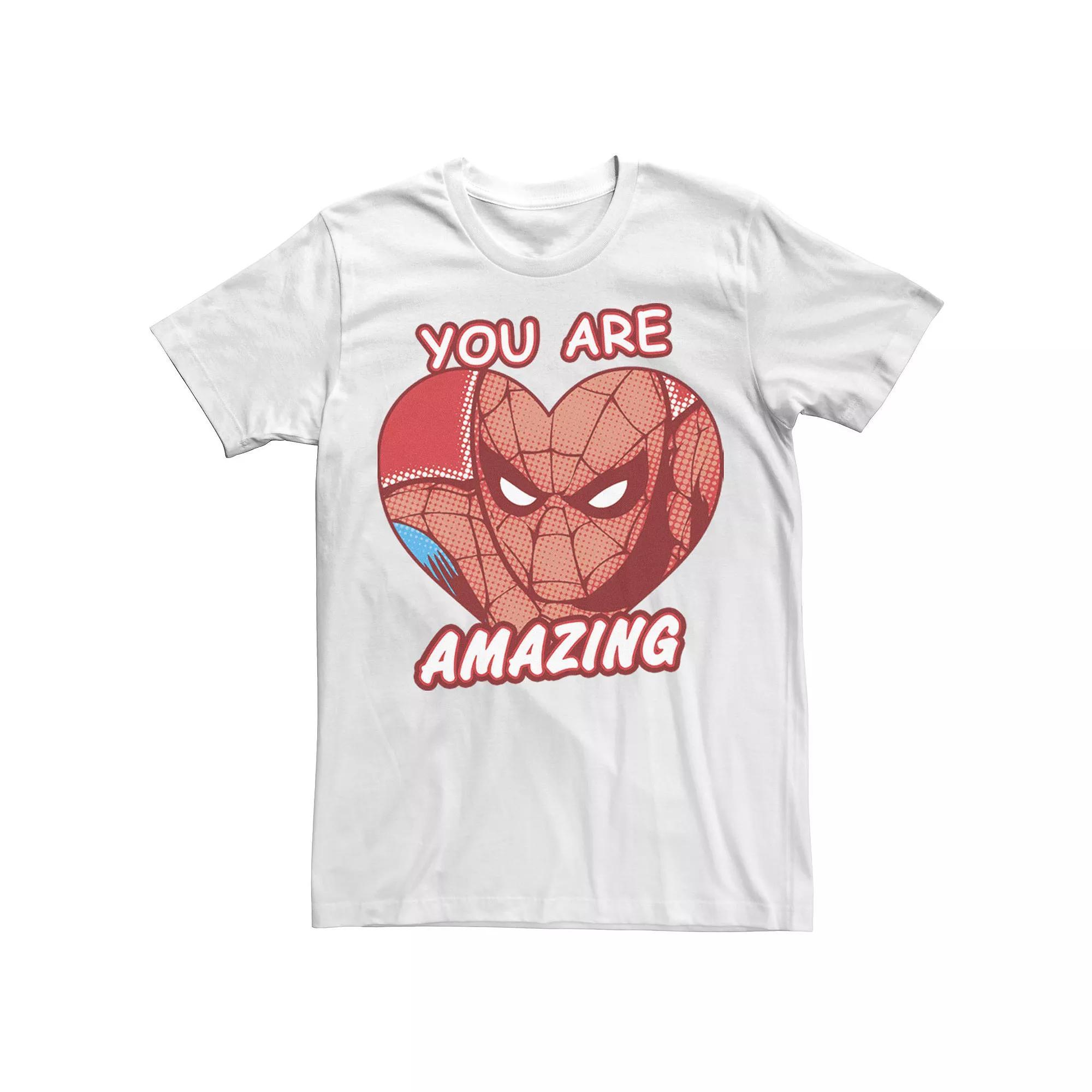 Men's Marvel Amazing Heart Comic Tee, Size: Small, White Product Image