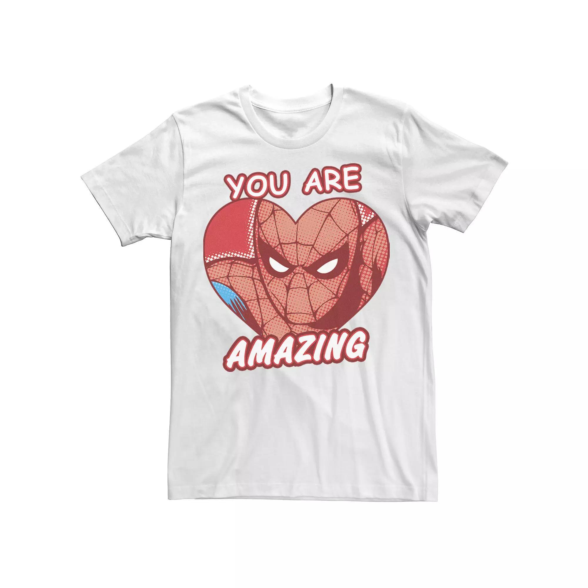 Men's Marvel Amazing Heart Comic Tee, Size: Small, White Product Image