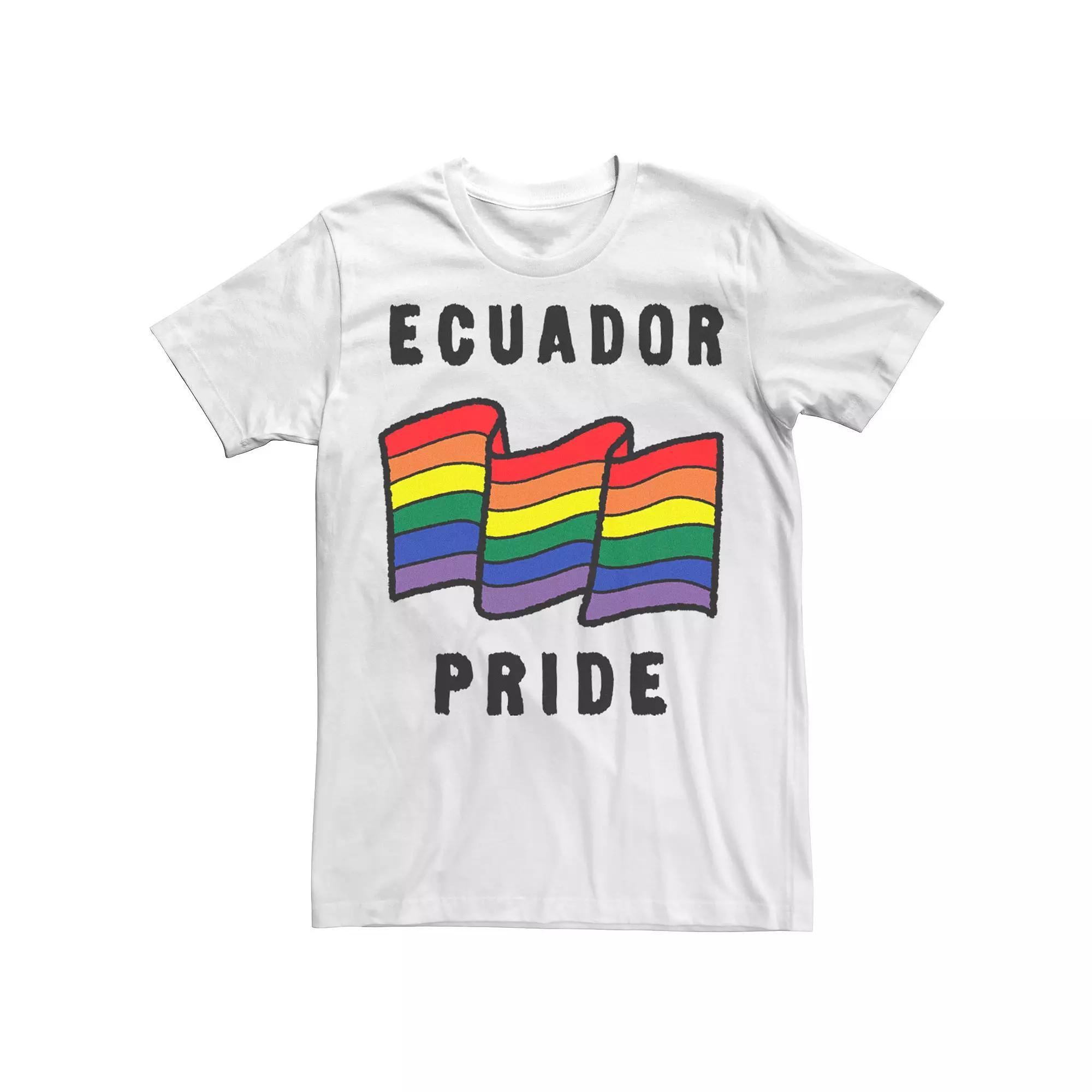 Men's Gonzales Ecuador Pride Sketched Flag Tee, Size: 3XL, White Product Image