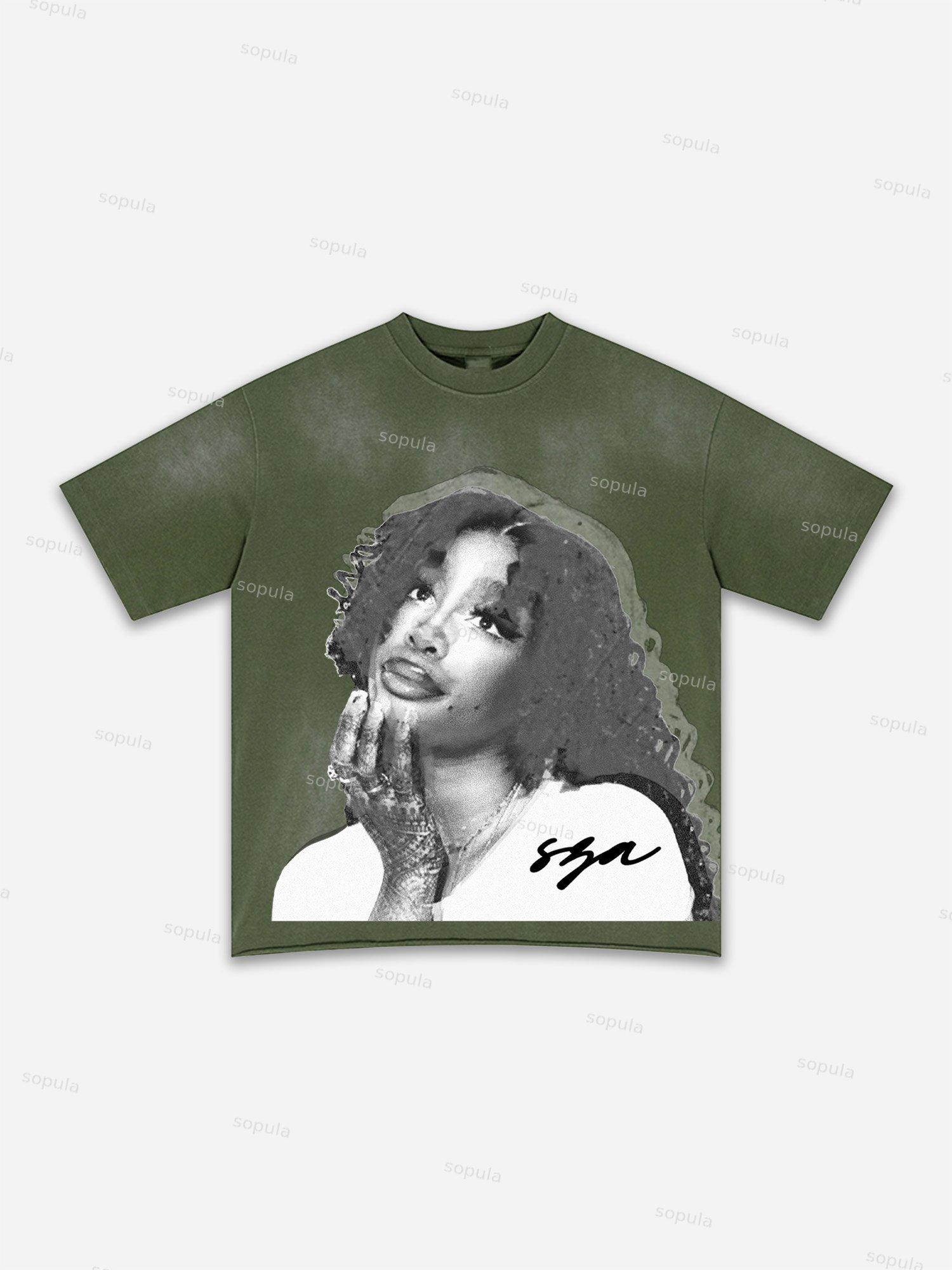 Lips Graphic Print Washed T-shirt Product Image