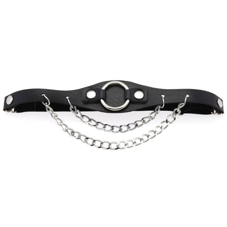 Faux Leather Chained Garter Product Image