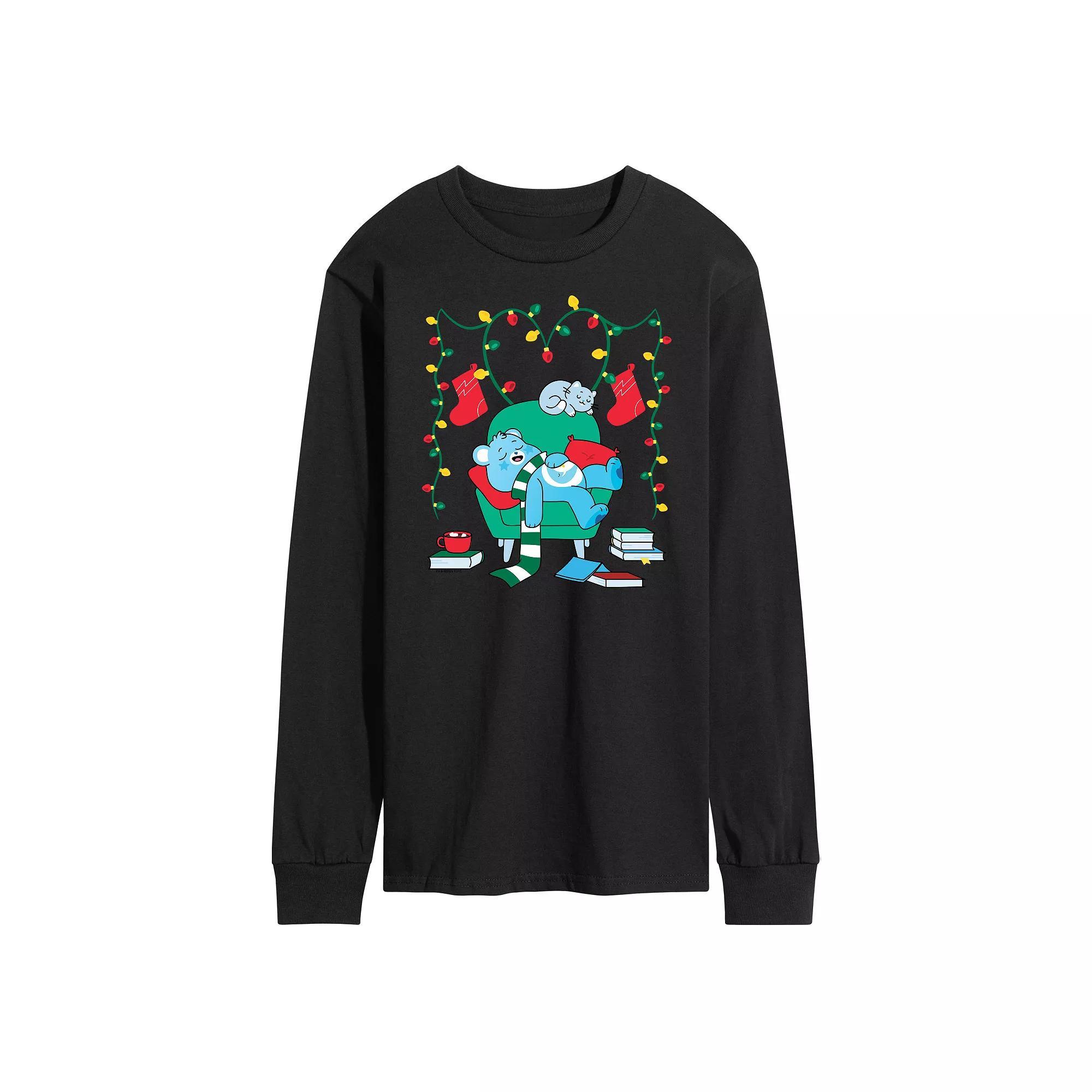 Mens Care Bears Cozy Christmas Long Sleeve Tee Product Image