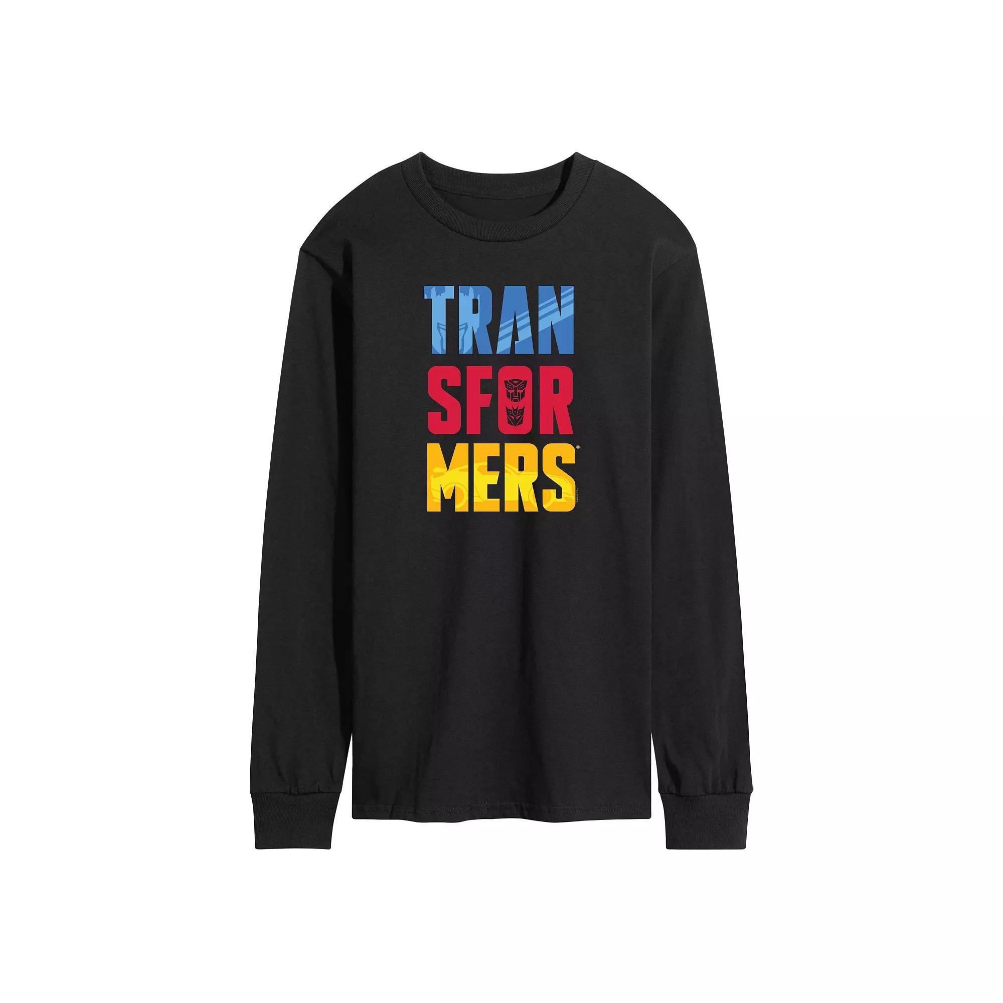 Mens Transformers Logo Long Sleeve Graphic Tee Product Image