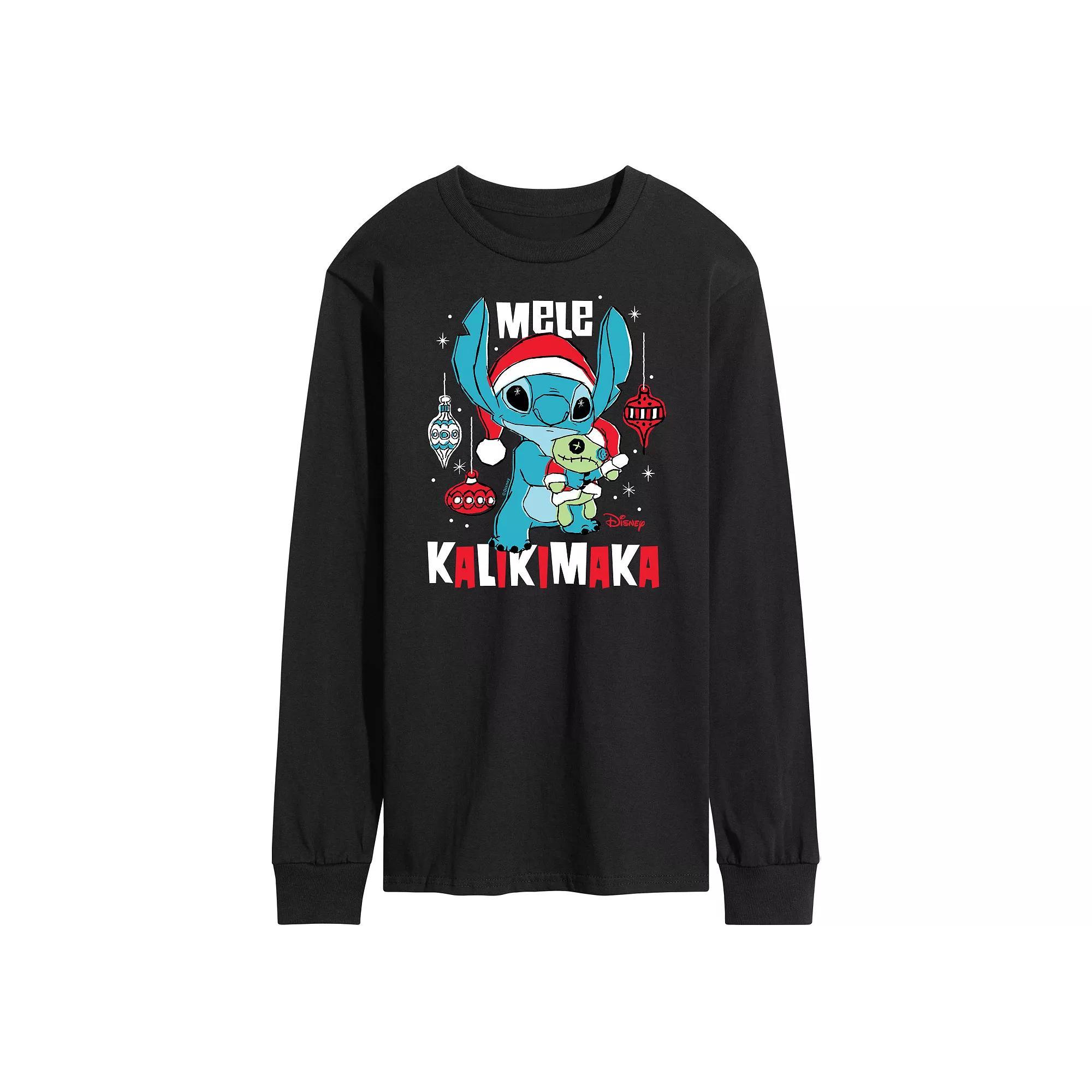 Disneys Lilo & Stitch Mele Kalikmaka Tee, Mens Product Image
