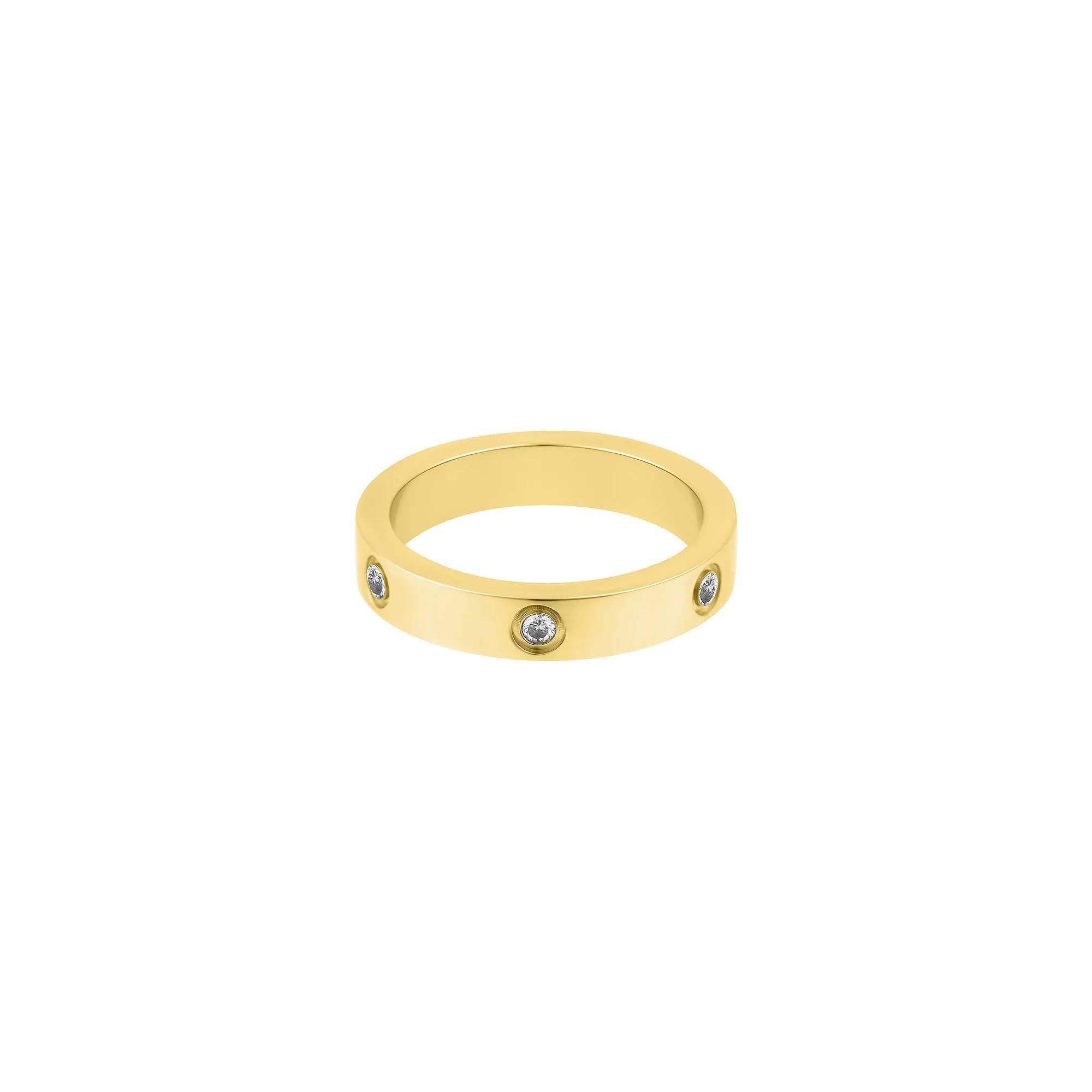 Adornia Tarnish Resistant Cubic Zirconia Pave Eternity Band Ring, Womens Gold Tone Product Image