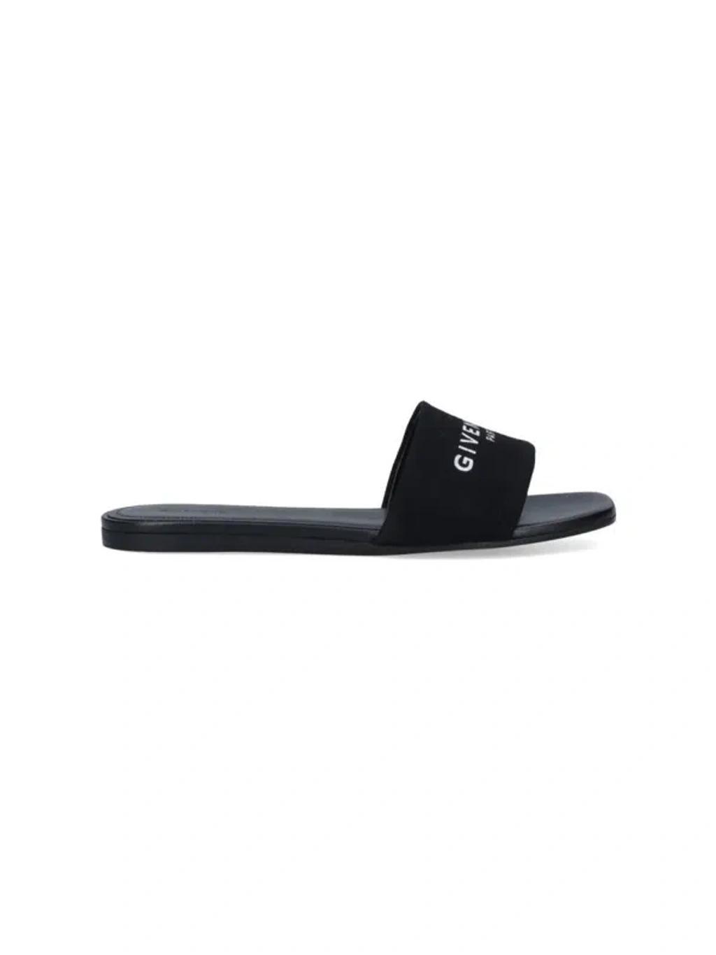 GIVENCHY 4g Logo Coated Canvas Slide Sandal In Black Product Image