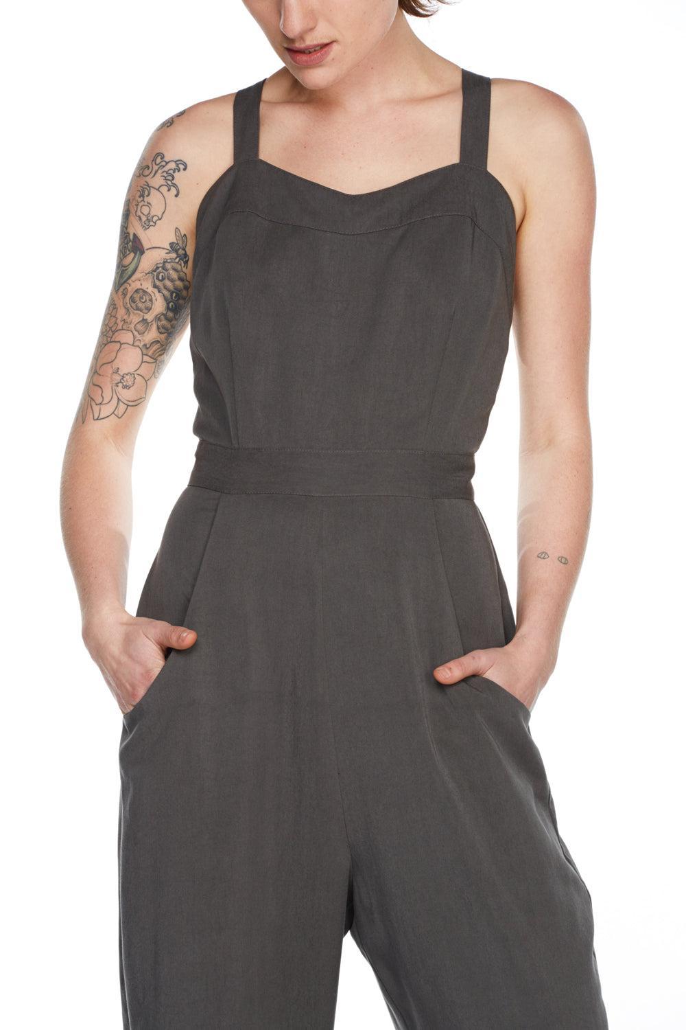 Yolked Juniper Jumpsuit in Denim Tencel Product Image