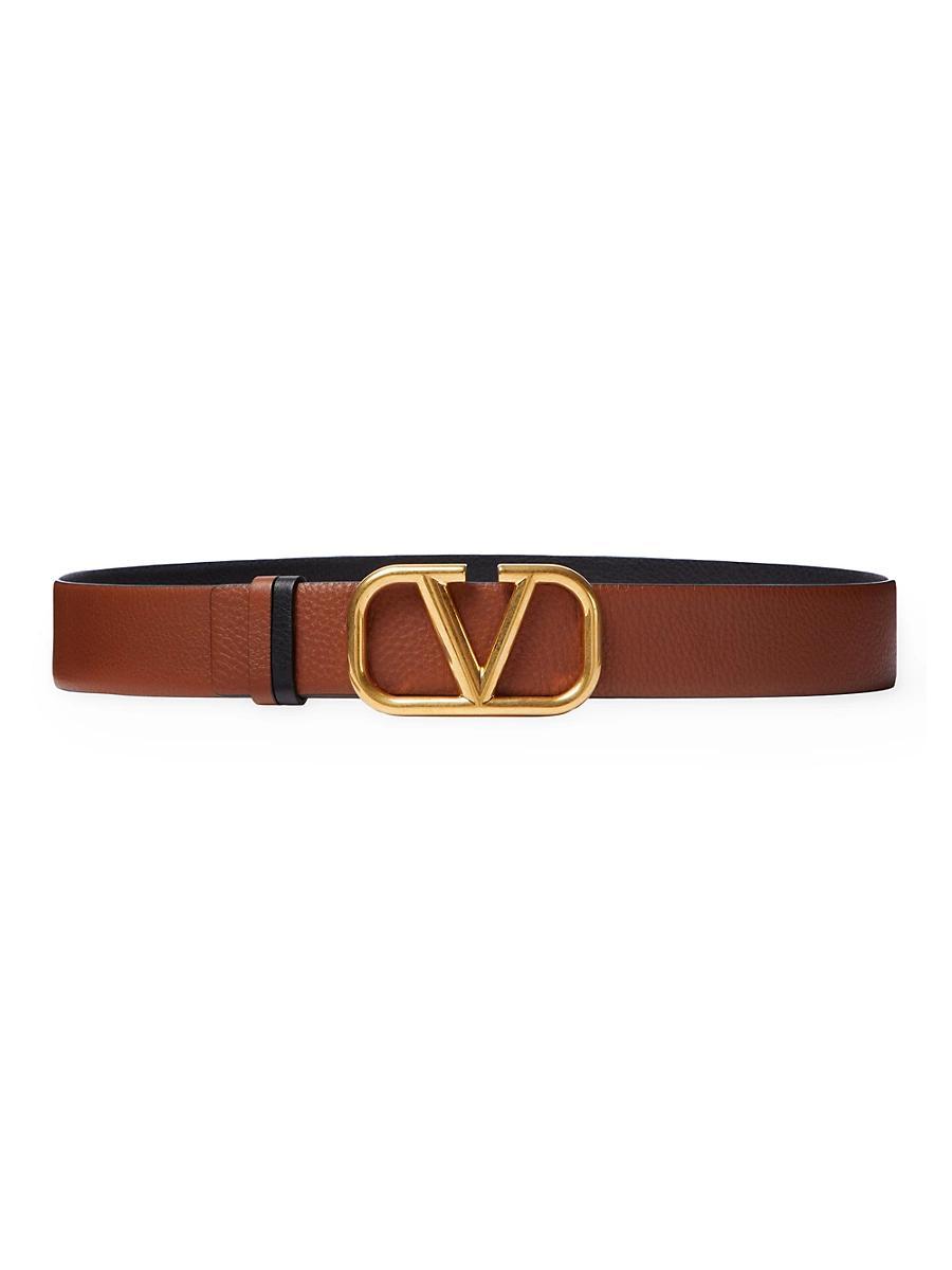 Mens Vlogo Signature Reversible Elk-Print Calfskin Belt 40 MM Product Image
