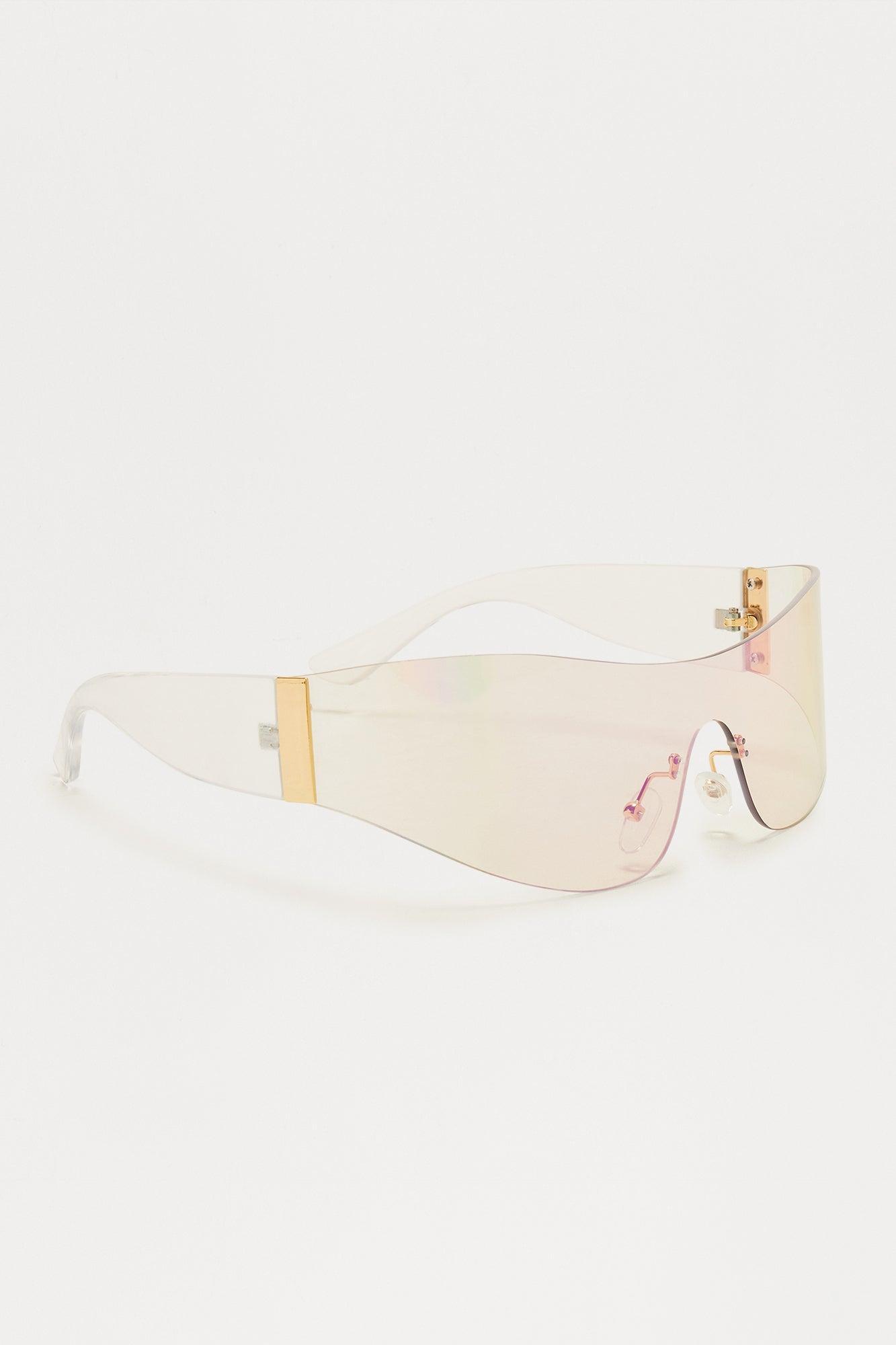 Born To Be A Legend Rimless Shield Sunglasses - Clear Product Image