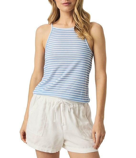 Splendid Marina Knit Stripe Print Crew Neck Sleeveless Tank Product Image