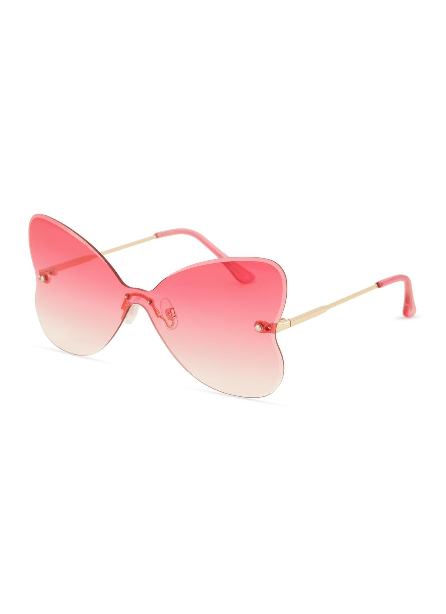 Heart Shape Rimless Shield Sunglasses Female Product Image