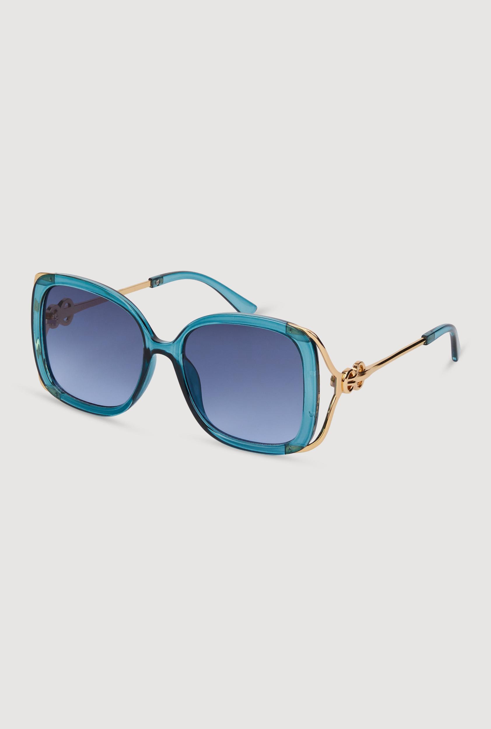 Metallic Detail Gradient Lens Sunglasses Female Product Image