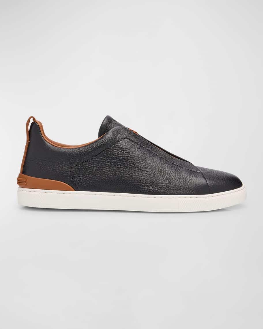 Mens Triple Stitch Deerskin Leather Sneakers Product Image