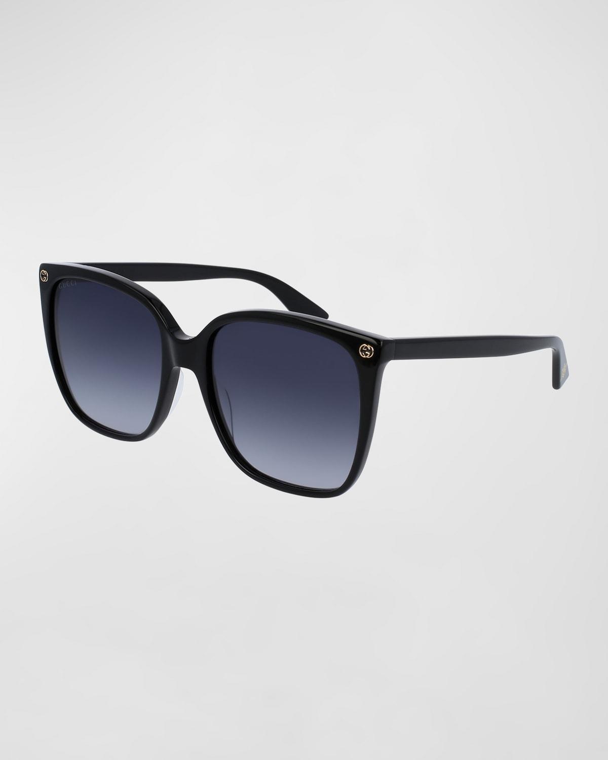 Square Acetate Sunglasses w/ Interlocking G Detail Product Image